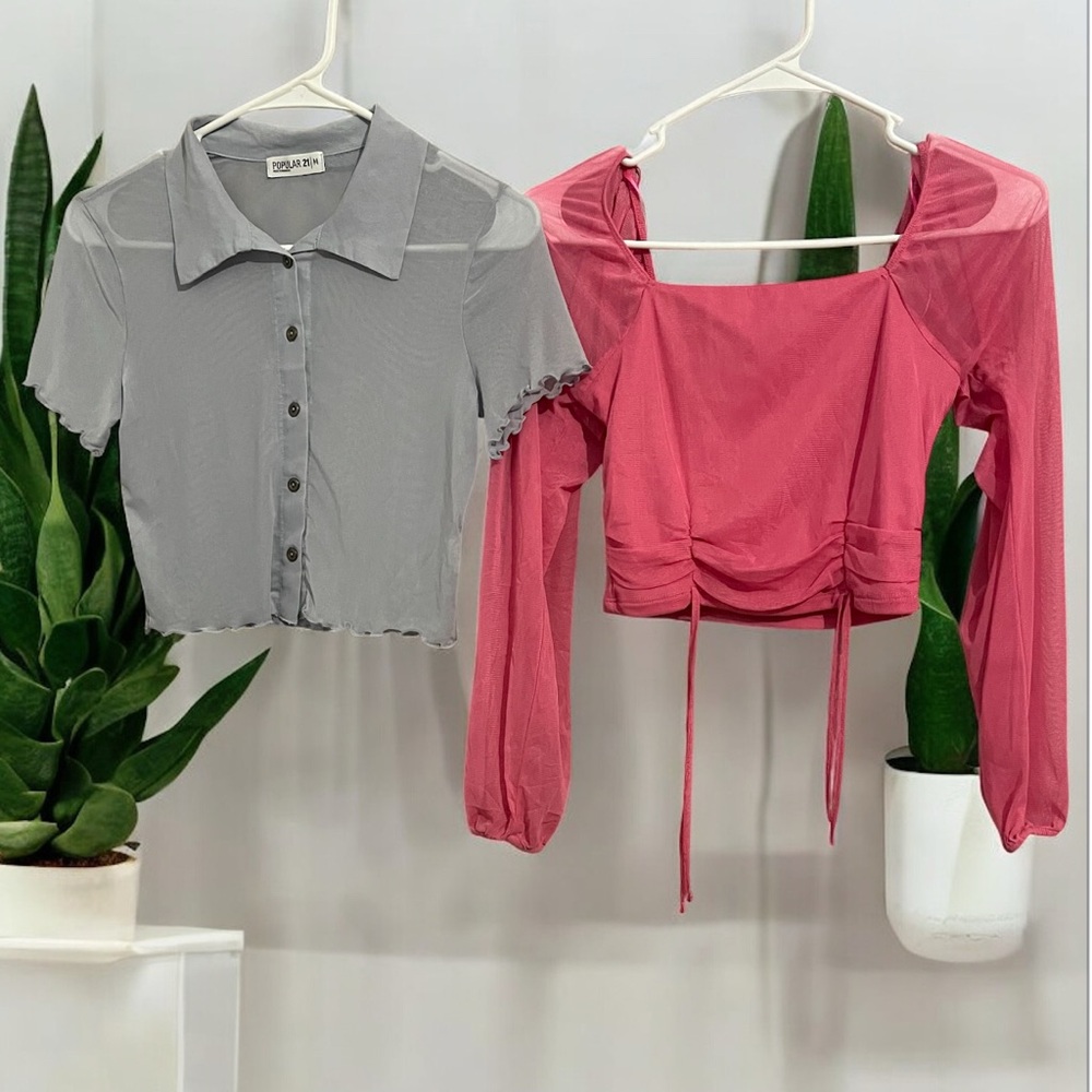 Gray and Pink Blouse Set Two